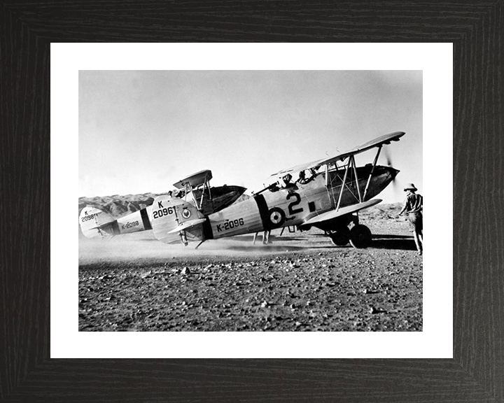 RAF Hawker Hart light Bombers in Pakistan 1938 Photo Print - Royal Air Force Aircraft Posters, Prints, & Visual Artwork Hampshire Prints 10 x 8 Black Frame Yes
