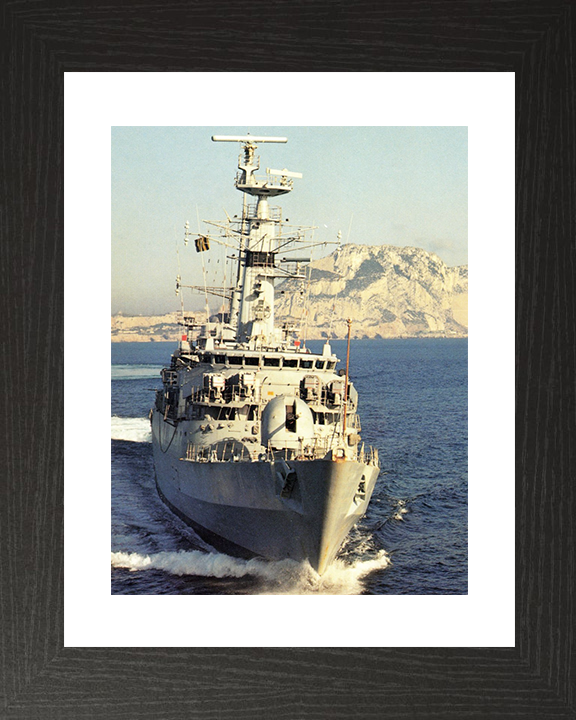 HMS Alacrity (F174) Royal Navy Type 21 Frigate Photo Print Bow View Wall Art Naval Decor Posters, Prints, & Visual Artwork Hampshire Prints 10 x 8 Black Frame Yes