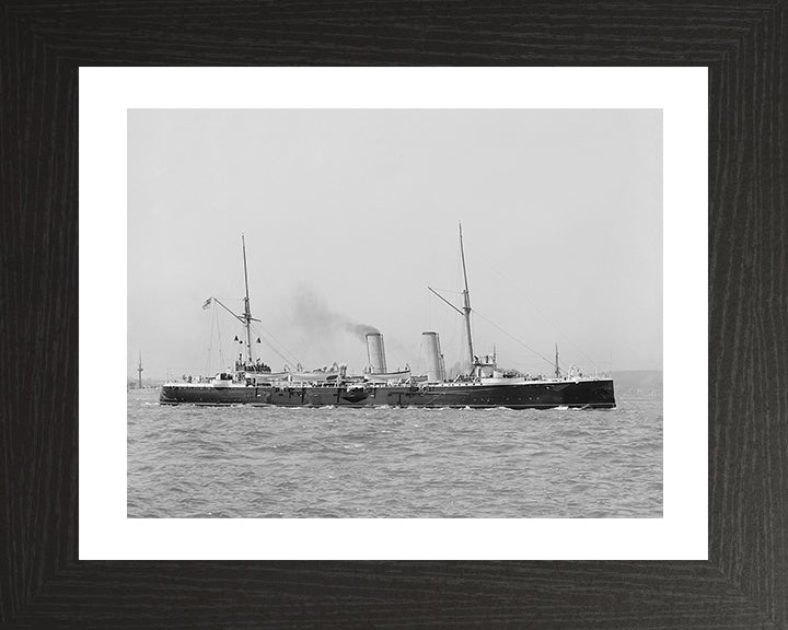 HMS Magicienne (1890) Photo Print - Starboard View - Royal Navy Marathon Class Cruiser Hampshire Prints 10 x 8 Black Frame Yes