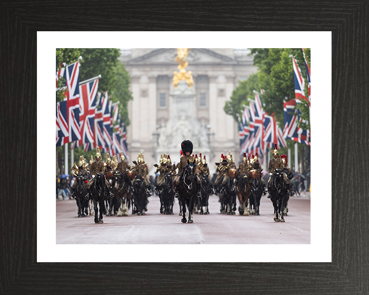 Household Cavalry ride down The Mall London Photo Print - British Army Hampshire Prints 10 x 8 Black Frame Yes