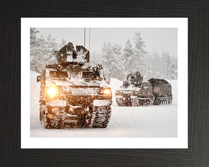 Royal Marines Driving an Armoured Support Group Viking | Photo Print | Framed Print | Military | Commando | Wall Art | Decor | Photography Hampshire Prints 10 x 8 Black Frame Yes