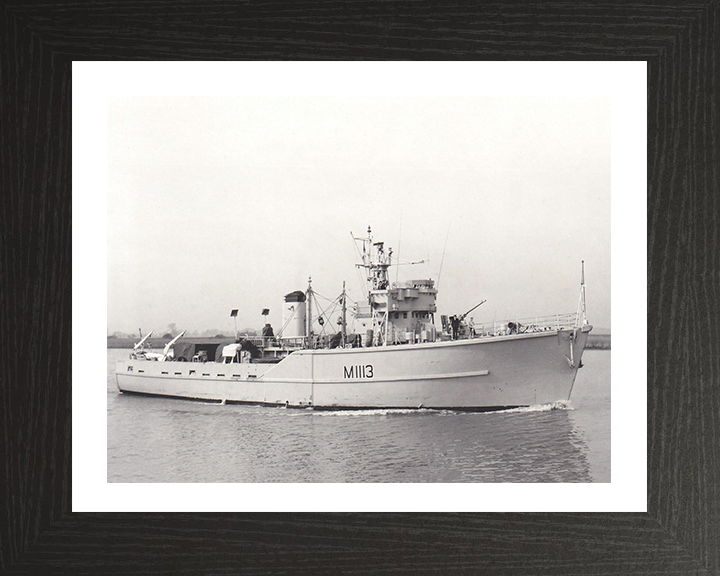 HMS Brereton (M1113) Photo Print - Starboard View - Royal Navy Ton Class Minesweeper Hampshire Prints 10 x 8 Black Frame Yes
