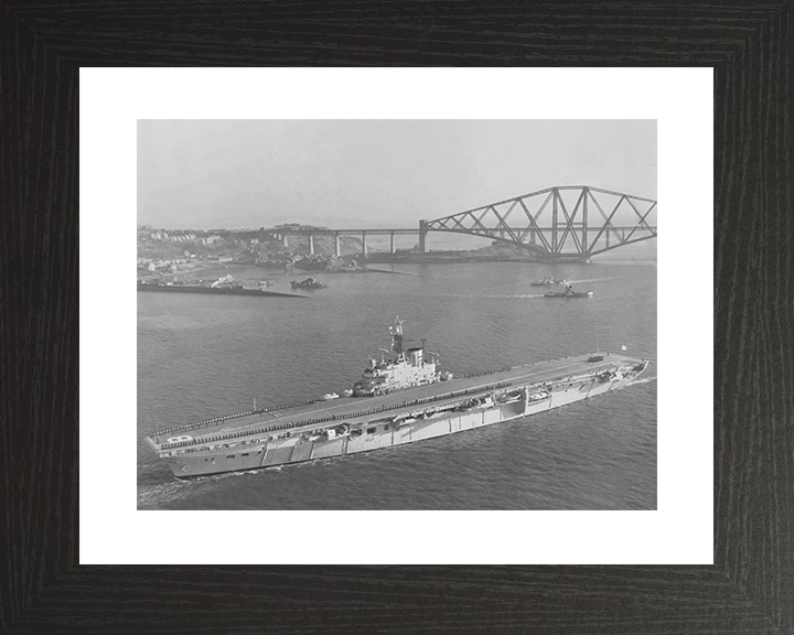 HMS Bulwark (R08) Royal Navy Centaur Class Fleet Carrier Firth Of Forth Photo Print Wall Art Decor Posters, Prints, & Visual Artwork Hampshire Prints 10 x 8 Black Frame Yes