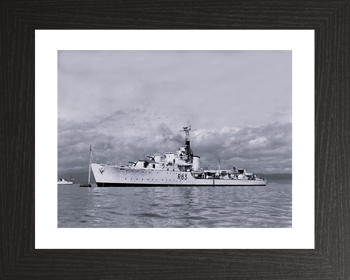 HMS Ulster (R83) - At a Buoy 1946 - Royal Navy U Type Destroyer Photo Print Wall Art Naval Decor UK Posters, Prints, & Visual Artwork Hampshire Prints 10 x 8 Black Frame Yes