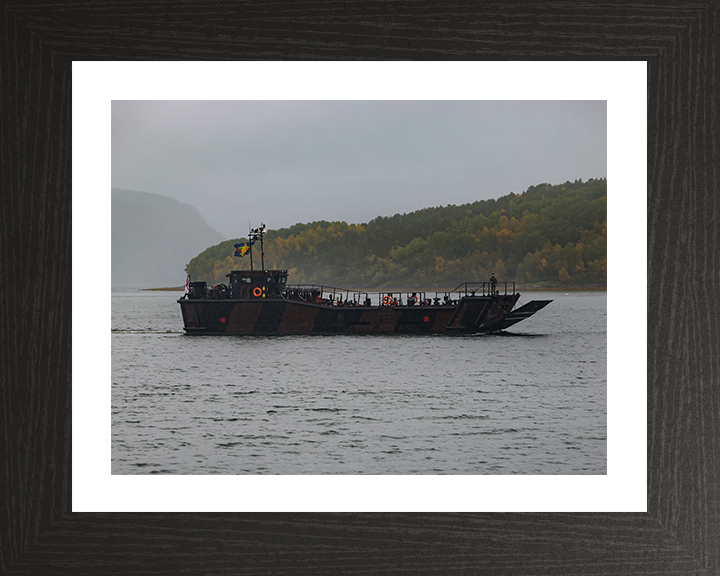 Royal Marine Landing Craft Utility (LCU) Underway Norway Photo Print - CLR Armoured Support Group Hampshire Prints 10 x 8 Black Frame Yes