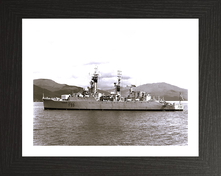 HMS Lincoln (F99) - At Sea 1960 - Royal Navy Salisbury Class Frigate Photo Print Wall Art Naval Decor UK Posters, Prints, & Visual Artwork Hampshire Prints 10 x 8 Black Frame Yes