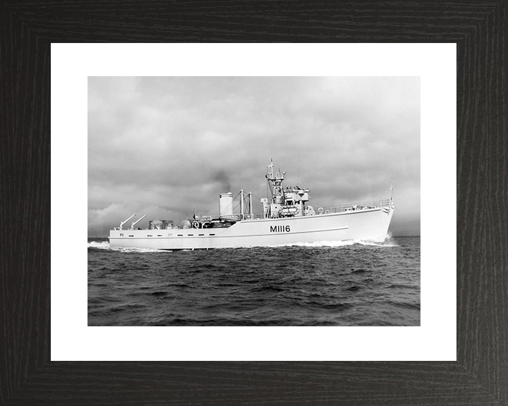 HMS Burnaston (M1116) Royal Navy Ton Class Minesweeper Starboard View Photo Print Wall Art Decor Posters, Prints, & Visual Artwork Hampshire Prints 10 x 8 Black Frame Yes