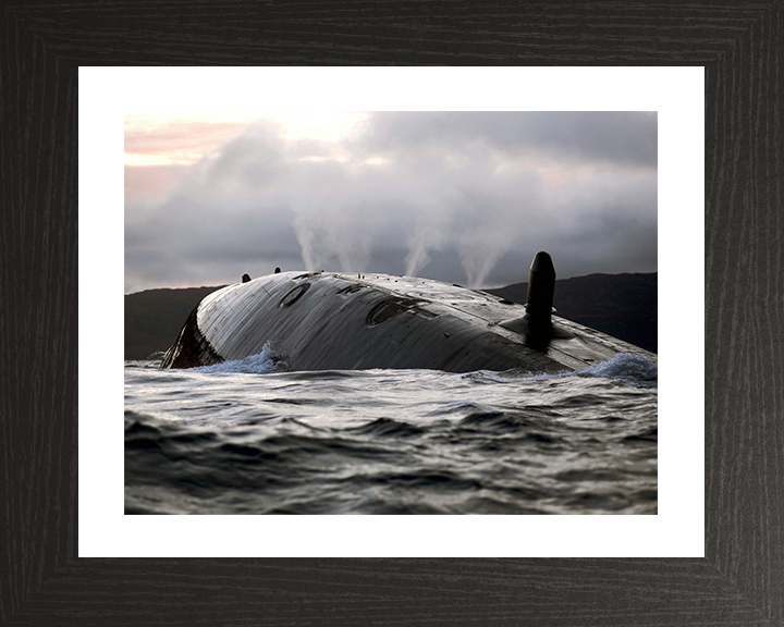 HMS Talent (S92) Photo Print - surfacing 2009 - Royal Navy Trafalgar Class Submarine Hampshire Prints 10 x 8 Black Frame Yes
