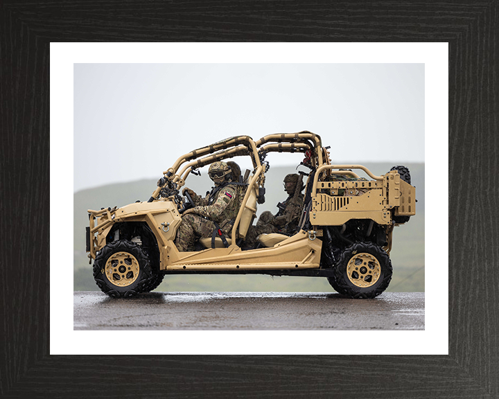 Royal Marine Commandos on a Polaris MRZR-D4 Photo Print Hampshire Prints 10 x 8 Black Frame Yes