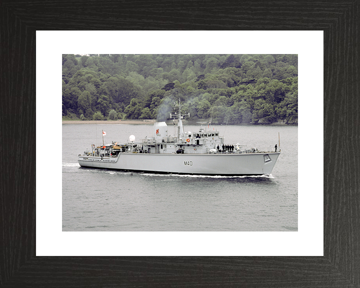 HMS Berkeley (M40) Royal Navy Hunt Class Mine Warfare Vessel Plymouth Sound Photo Print Wall Art Decor Posters, Prints, & Visual Artwork Hampshire Prints 10 x 8 Black Frame Yes
