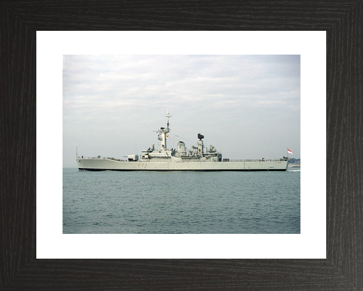 HMS Ariadne (F72) Royal Navy Leander Class Frigate Port Beam View In Colour Photo Print Wall Art Decor Posters, Prints, & Visual Artwork Hampshire Prints 10 x 8 Black Frame Yes