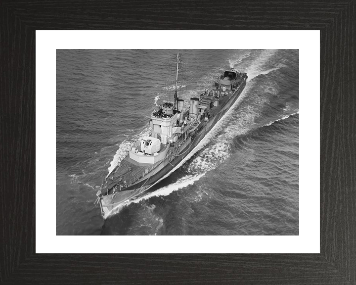HMS Vanity (D28) Photo Print - At Sea 1942 - Royal Navy V Class Destroyer Hampshire Prints 10 x 8 Black Frame Yes