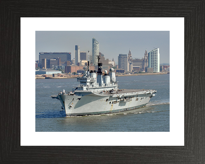 HMS Ark Royal (R07) Royal Navy Invincible Class Aircraft Carrier Liverpool 2008 Photo Print Wall Art Decor Posters, Prints, & Visual Artwork Hampshire Prints 10 x 8 Black Frame Yes