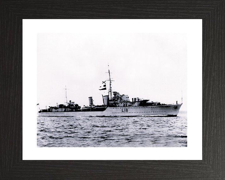 HMS Zulu (L18) Photo Print - at sea - Royal Navy Tribal Class Destroyer Posters, Prints, & Visual Artwork Hampshire Prints 10 x 8 Black Frame Yes