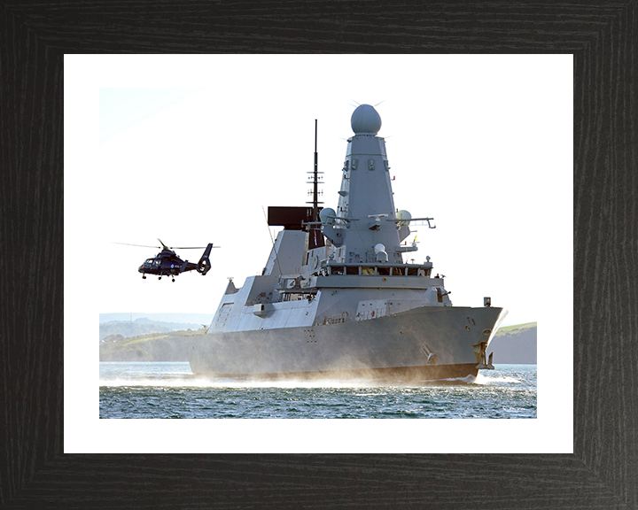 HMS Daring (D32) Photo Print - Off Plymouth 2010 - Royal Navy Type 45 Destroyer Posters, Prints, & Visual Artwork Hampshire Prints 10 x 8 Black Frame Yes