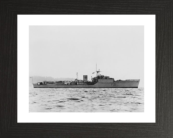 HMS Grafton (F51) Photo Print - at sea - Royal Navy Blackwood Class Frigate Posters, Prints, & Visual Artwork Hampshire Prints 10 x 8 Black Frame Yes