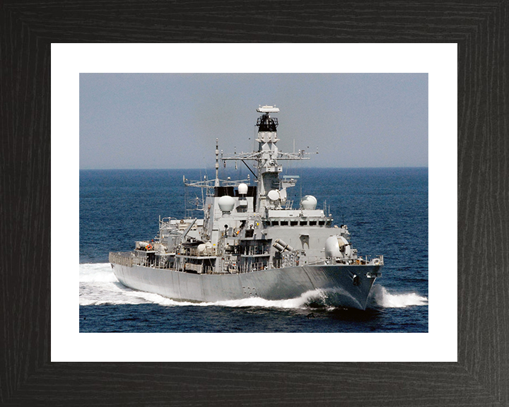 HMS Argyll (F231) Photo Print - At Sea 2004 - Royal Navy Type 23 Frigate Hampshire Prints 10 x 8 Black Frame Yes