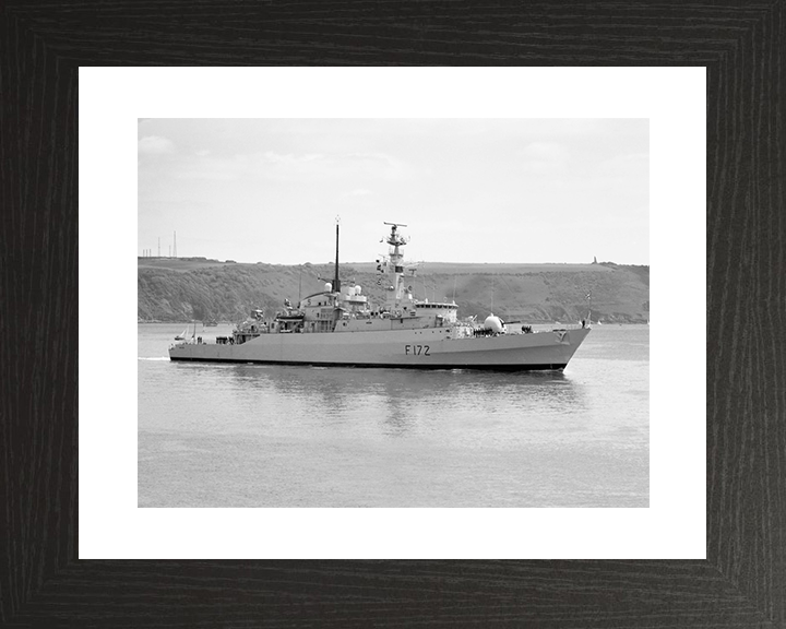 HMS Ambuscade (F172) Royal Navy Type 21 Frigate Starboard View Black and White Photo Print Wall Art Decor Posters, Prints, & Visual Artwork Hampshire Prints 10 x 8 Black Frame Yes