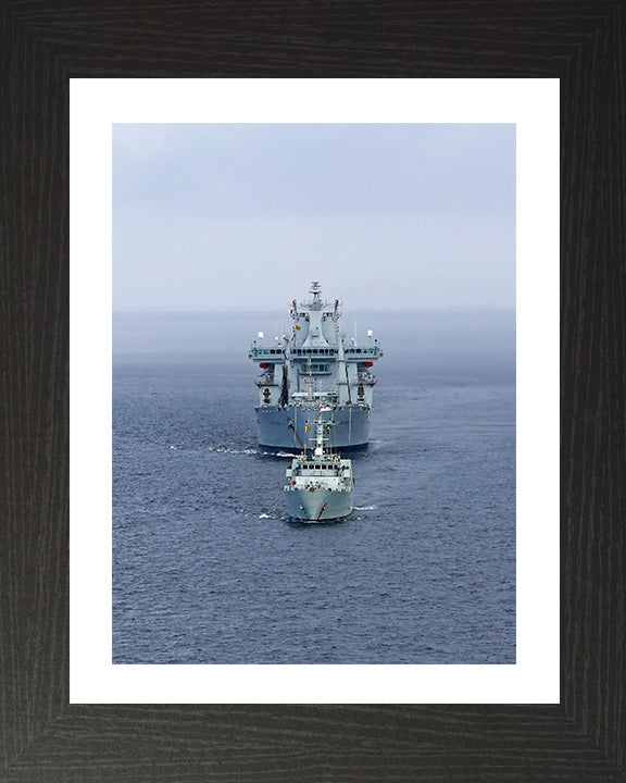 RFA Wave Knight (A389) Photo Print - Bow View at Sea - Royal Fleet Auxiliary Wave Class Tanker Hampshire Prints 10 x 8 Black Frame Yes