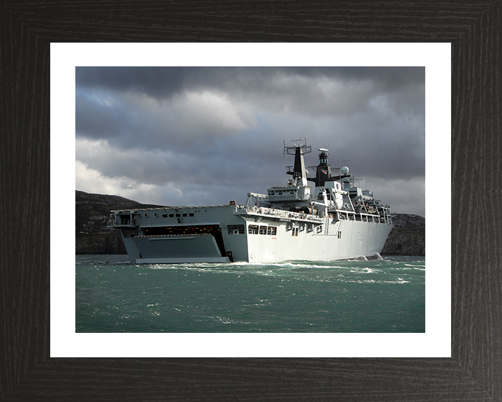 HMS Bulwark (L15) Photo Print - EX Joint Warrior 2008 - Royal Navy Albion Class Amphibious Ship Posters, Prints, & Visual Artwork Hampshire Prints 10 x 8 Black Frame Yes