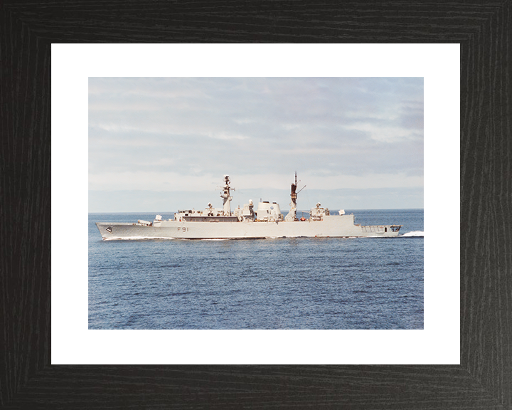HMS Brazen (F91) Royal Navy Type 22 Frigate Port Beam View Photo Print Wall Art Decor Posters, Prints, & Visual Artwork Hampshire Prints 10 x 8 Black Frame Yes