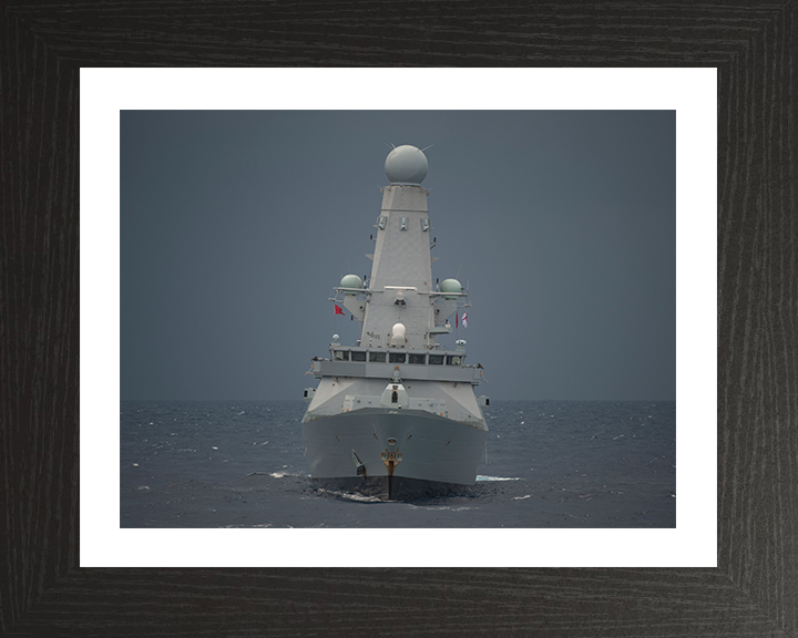 HMS Dauntless (D33) Photo Print - Bow View 2012 - Royal Navy Type 45 Destroyer Hampshire Prints 10 x 8 Black Frame Yes