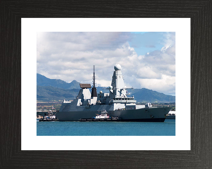 HMS Daring (D32) Royal Navy Type 45 Destroyer Coming Alongside Photo Print Wall Art Decor Posters, Prints, & Visual Artwork Hampshire Prints 10 x 8 Black Frame Yes