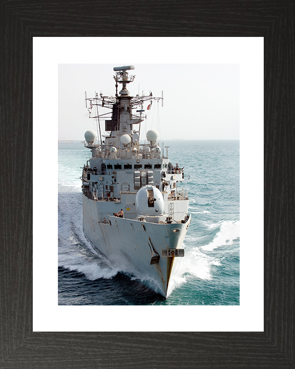 HMS Chatham (F87) Royal Navy Type 22 Frigate Bow View Portrait Photo Print Wall Art Decor Posters, Prints, & Visual Artwork Hampshire Prints 10 x 8 Black Frame Yes