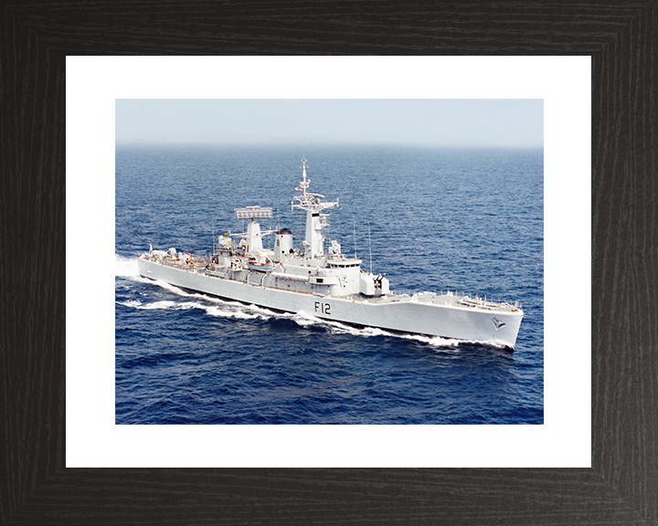 HMS Achilles (F12) Royal Navy Leander Class Frigate Photo Print Starboard Bow View Warship Wall Art Posters, Prints, & Visual Artwork Hampshire Prints 10 x 8 Black Frame Yes