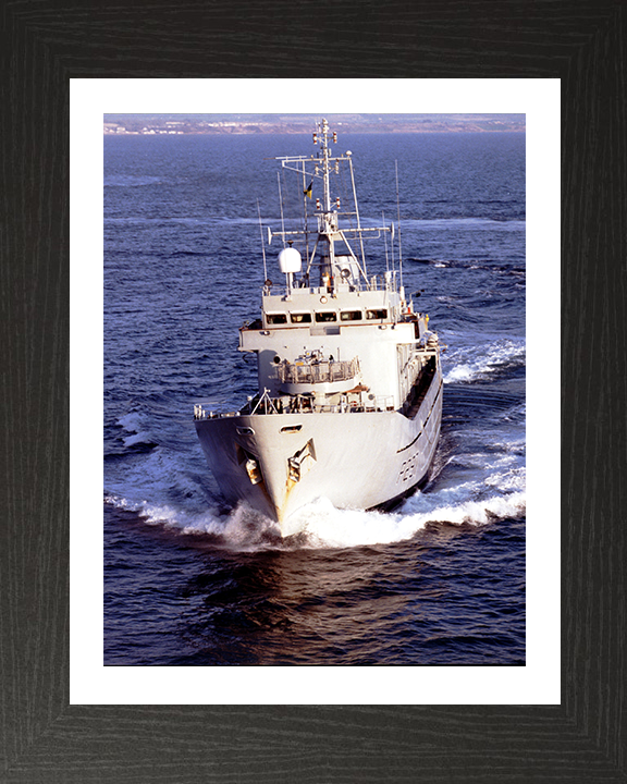 HMS Guernsey (P297) Photo Print - Bow View – Royal Navy Island Class Patrol Vessel Hampshire Prints 10 x 8 Black Frame Yes