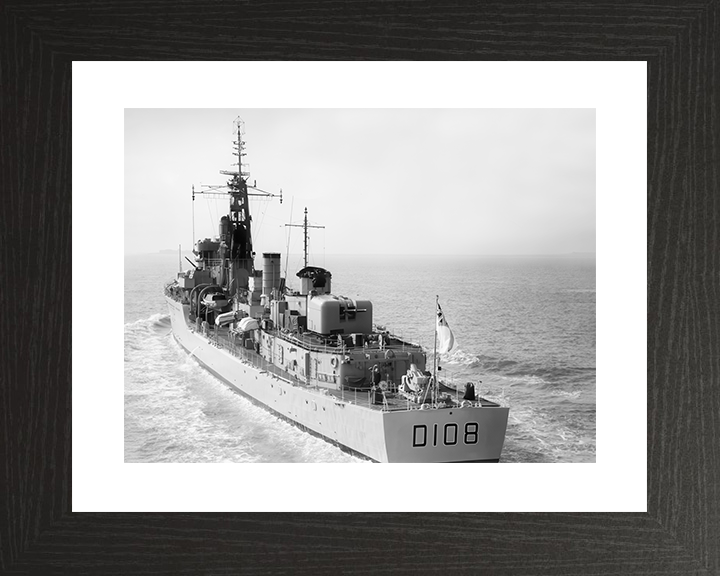 HMS Dainty (D108) Royal Navy Daring Class Destroyer Stern View 1964 Photo Print Wall Art Decor Posters, Prints, & Visual Artwork Hampshire Prints 10 x 8 Black Frame Yes