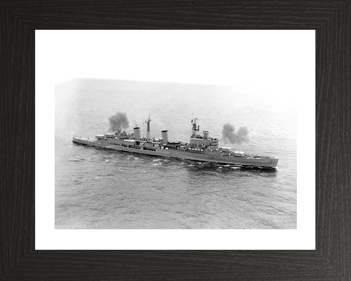 HMS Belfast (C35) Photo Print - Firing a Broadside - Royal Navy Town Class Light Cruiser Posters, Prints, & Visual Artwork Hampshire Prints 10 x 8 Black Frame Yes