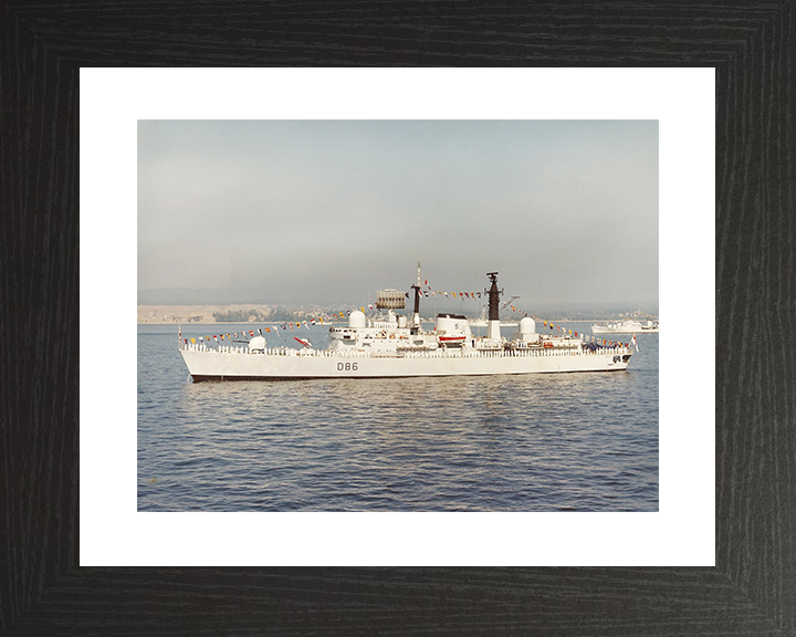 HMS Birmingham (D86) Royal Navy Type 42 Destroyer Dress Ship Photo Print Wall Art Decor Posters, Prints, & Visual Artwork Hampshire Prints 10 x 8 Black Frame Yes