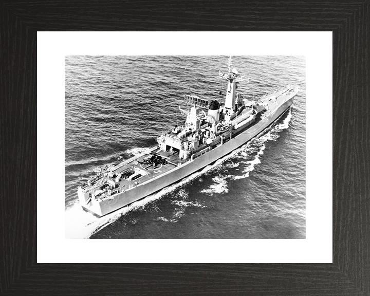 HMS Ajax (F114) Royal Navy Leander Class Frigate Photo Print Warship Wall Art Posters, Prints, & Visual Artwork Hampshire Prints 10 x 8 Black Frame Yes