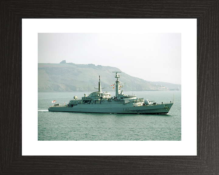 HMS Avenger (F185) Royal Navy Type 21 Frigate High Starboard Side View Photo Print Wall Art Decor Posters, Prints, & Visual Artwork Hampshire Prints 10 x 8 Black Frame Yes