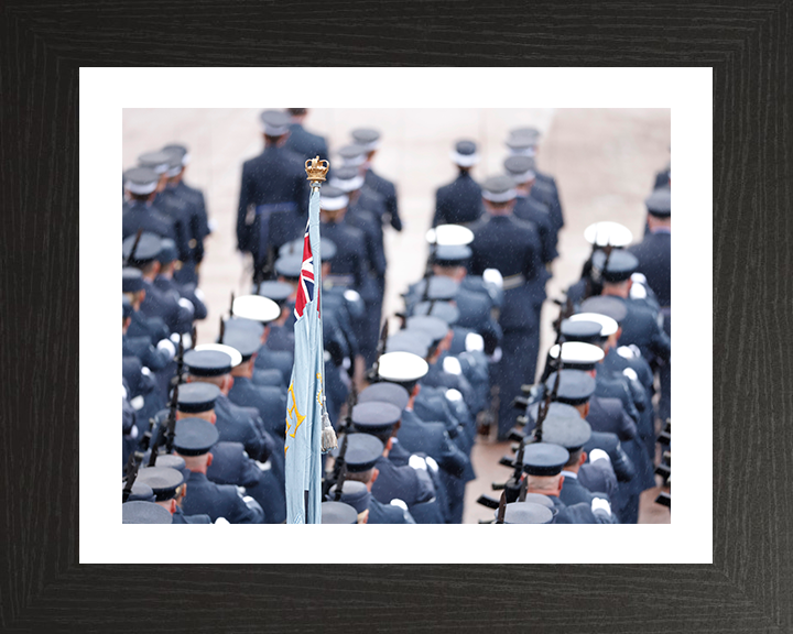 RAF Contingent Marching in London 2023 Photo Print - Royal Air Force Posters, Prints, & Visual Artwork Hampshire Prints 10 x 8 Black Frame Yes