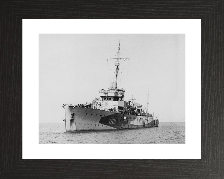 HMS Bridgewater (U01) Royal Navy Bridgewater Class Sloop at Sea 1942 Photo Print Wall Art Decor Posters, Prints, & Visual Artwork Hampshire Prints 10 x 8 Black Frame Yes