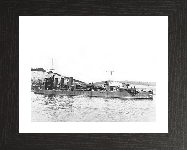 HMS Sorceress (G94) Photo Print - Dover 1919 - Royal Navy R Class Destroyer Posters, Prints, & Visual Artwork Hampshire Prints 10 x 8 Black Frame Yes