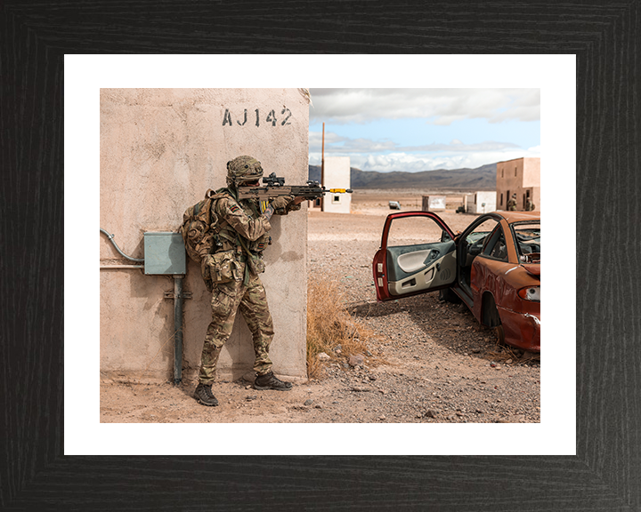 Rifleman with rifle in the supporting standing position Photo Print - British Army