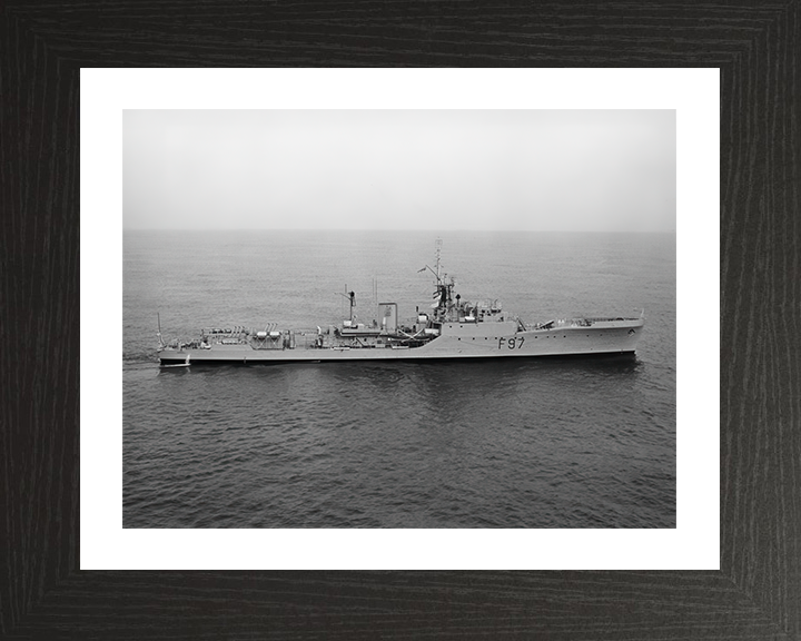 HMS Russell (F97) Photo Print - Starboard Beam View - Royal Navy Blackwood Class Frigate Hampshire Prints 10 x 8 Black Frame Yes