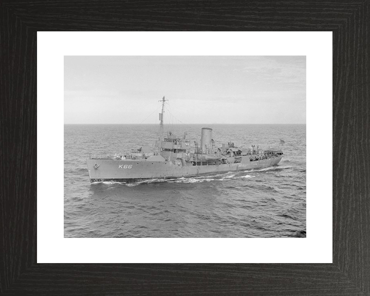 HMS Begonia (K66) Royal Navy Flower Class Corvette Port Side View Photo Print Wall Art Decor Posters, Prints, & Visual Artwork Hampshire Prints 10 x 8 Black Frame Yes
