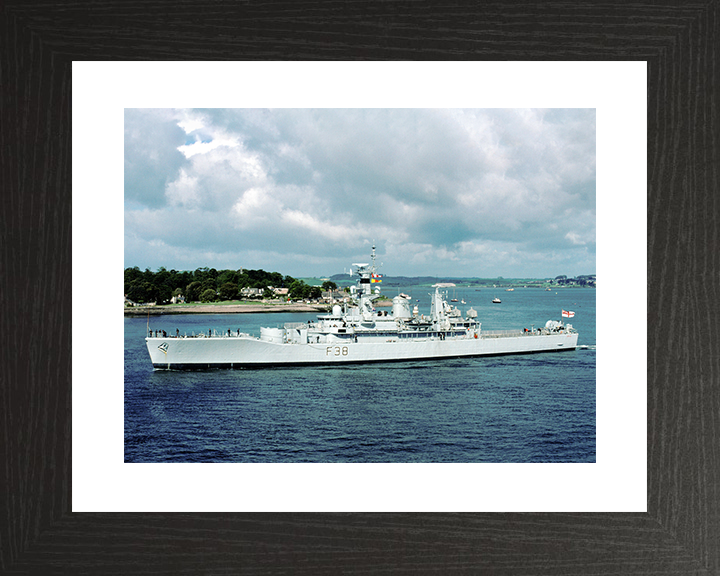 HMS Arethusa (F38) Royal Navy Leander Class Port Side View In Colour Frigate Photo Print Wall Art Decor Posters, Prints, & Visual Artwork Hampshire Prints 10 x 8 Black Frame Yes
