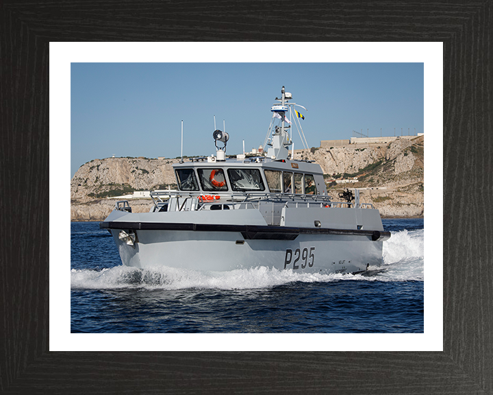 HMS Cutlass (P295) Photo Print - Underway - Royal Navy Cutlass Class Patrol Vessel Hampshire Prints 10 x 8 Black Frame Yes