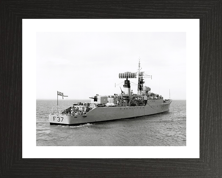 HMS Jaguar (F37) - At Sea 1967 - Royal Navy Leopard Class Frigate Photo Print Wall Art Naval Decor UK Posters, Prints, & Visual Artwork Hampshire Prints 10 x 8 Black Frame Yes