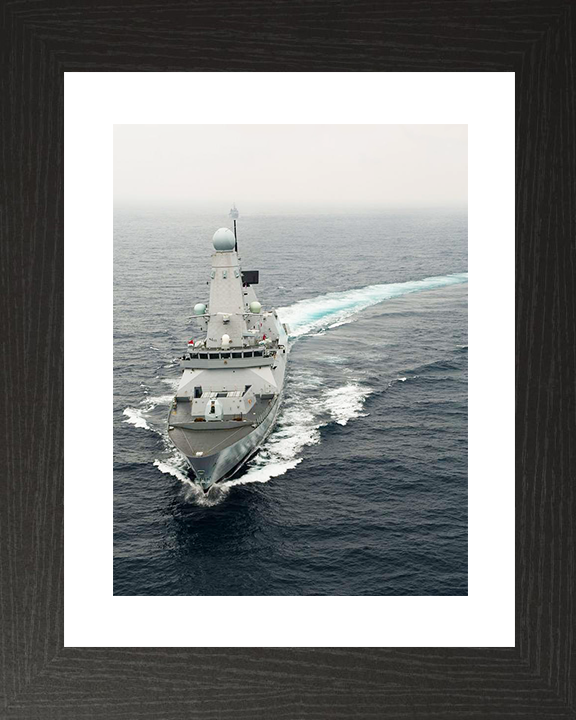 HMS Dauntless (D33) Royal Navy Type 45 Destroyer Turns To Port Portrait Photo Print Wall Art Decor Posters, Prints, & Visual Artwork Hampshire Prints 10 x 8 Black Frame Yes