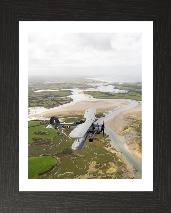 Royal Navy Swordfish Mk1 Plane From the Air Photo Print - Royal Navy Aircraft Hampshire Prints 10 x 8 Black Frame Yes