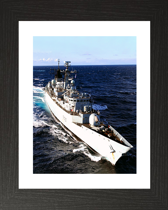 HMS Chatham (F87) Royal Navy Type 22 Frigate High Bow View Photo Print Wall Art Decor Posters, Prints, & Visual Artwork Hampshire Prints 10 x 8 Black Frame Yes