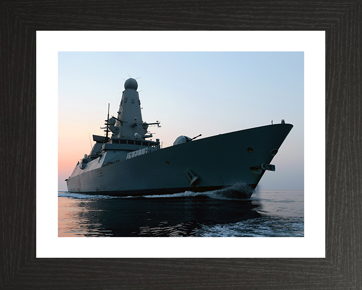 HMS Dragon (D35) Photo Print - Operation Kipion 2013 - Royal Navy Type 45 Destroyer Hampshire Prints 10 x 8 Black Frame Yes