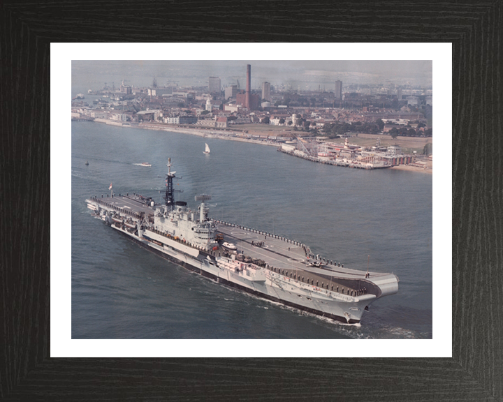 HMS Hermes R12 Royal Navy Centaur class Aircraft carrier Photo Print or Framed Print - Hampshire Prints