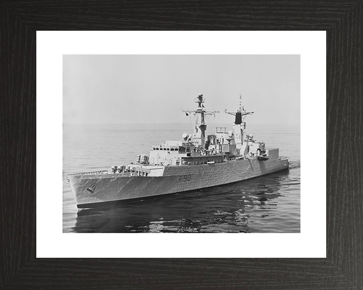 HMS Brilliant (F90) Royal Navy Type 22 Frigate On Calm Sea Photo Print Wall Art Decor Posters, Prints, & Visual Artwork Hampshire Prints 10 x 8 Black Frame Yes